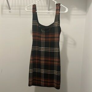 Windsor square neck autumn fitted mini dress